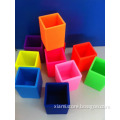 high quality cuboid shape candy color silicone pen holder